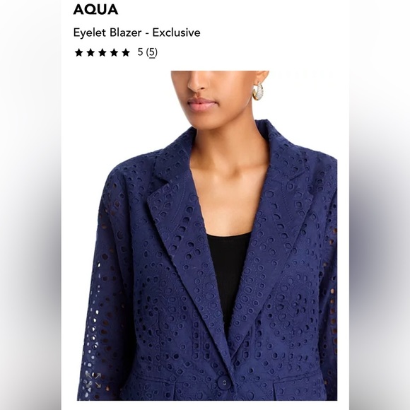 Aqua Navy Eyelet Blazer - NWT!! NEW!! - Picture 5 of 10